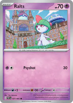 Ralts 027/091 Common card from Paldean Fates