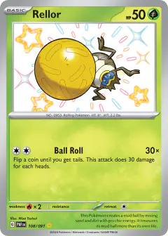 Rellor 108/091 Shiny Rare card from Paldean Fates