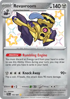 Revavroom 193/091 Shiny Rare card from Paldean Fates