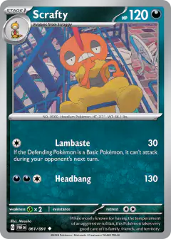 Scrafty 061/091 Uncommon card from Paldean Fates