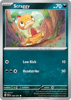 Scraggy 060/091 Common card from Paldean Fates