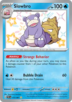 Slowbro 117/091 Shiny Rare card from Paldean Fates