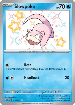 Slowpoke 116/091 Shiny Rare card from Paldean Fates