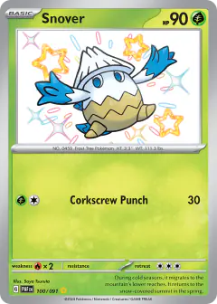 Snover 100/091 Shiny Rare card from Paldean Fates