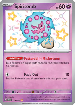 Spiritomb 158/091 Shiny Rare card from Paldean Fates