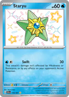 Staryu 118/091 Shiny Rare card from Paldean Fates