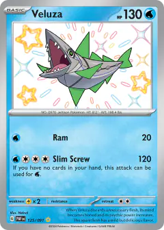 Veluza 125/091 Shiny Rare card from Paldean Fates