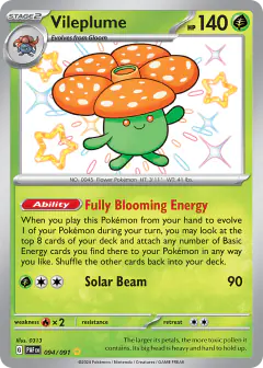 Vileplume 094/091 Shiny Rare card from Paldean Fates