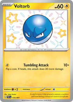 Voltorb 133/091 Shiny Rare card from Paldean Fates
