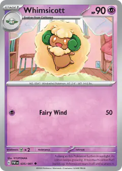 Whimsicott 035/091 Uncommon card from Paldean Fates