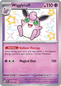 Wigglytuff 147/091 Shiny Rare card from Paldean Fates