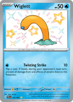 Wiglett 121/091 Shiny Rare card from Paldean Fates