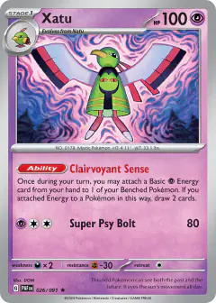 Xatu 026/091 Rare card from Paldean Fates