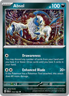Absol 113/182 Uncommon card from Paradox Rift