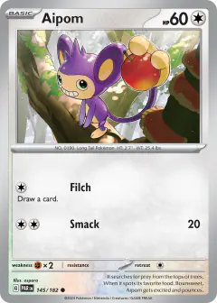 Aipom 145/182 Common card from Paradox Rift