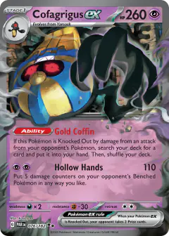 Cofagrigus ex 076/182 Double Rare card from Paradox Rift