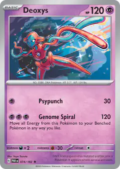 Deoxys 074/182 Rare card from Paradox Rift