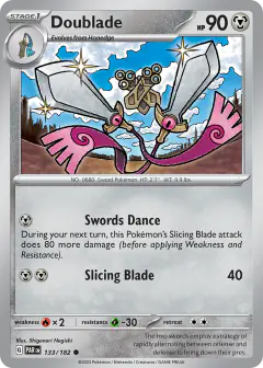 Doublade 133/182 Common card from Paradox Rift