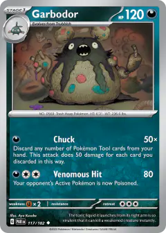 Garbodor 117/182 Uncommon card from Paradox Rift