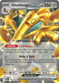 Gholdengo ex 139/182 Double Rare card from Paradox Rift