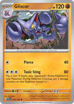 Gliscor 092/182 Uncommon card from Paradox Rift