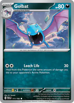 Golbat 111/182 Common card from Paradox Rift