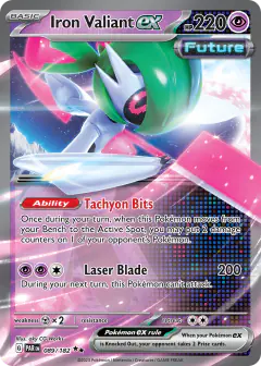 Iron Valiant ex 089/182 Double Rare card from Paradox Rift