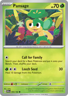 Pansage 004/182 Common card from Paradox Rift
