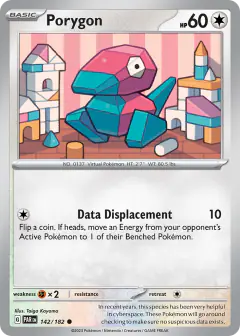 Porygon 142/182 Common card from Paradox Rift