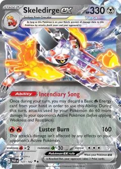 Skeledirge ex 137/182 Double Rare card from Paradox Rift