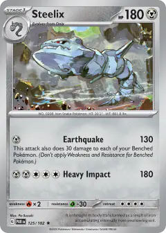 Steelix 125/182 Rare card from Paradox Rift