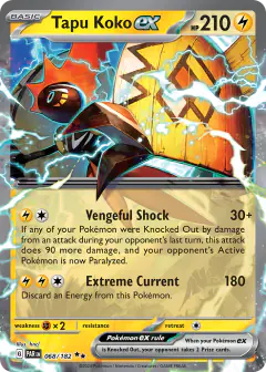 Tapu Koko ex 068/182 Double Rare card from Paradox Rift