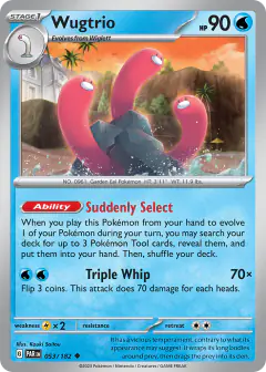 Wugtrio 053/182 Uncommon card from Paradox Rift