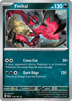 Yveltal 118/182 Rare card from Paradox Rift