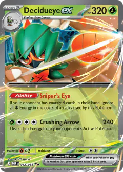 Decidueye ex 012/088 Double Rare card from Perfect Order