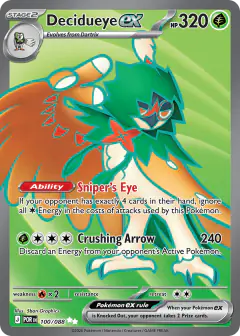 Decidueye ex 100/088 Ultra Rare card from Perfect Order