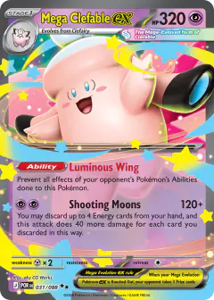 Mega Clefable ex 031/088 Double Rare card from Perfect Order