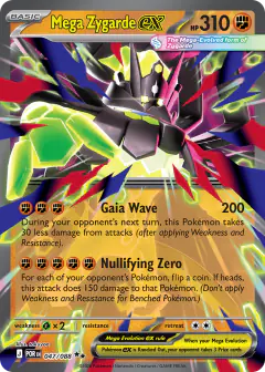 Mega Zygarde ex 047/088 Double Rare card from Perfect Order