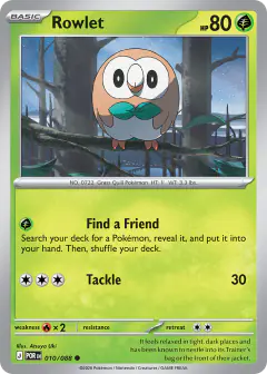 Rowlet 010/088 Common card from Perfect Order