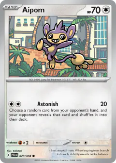 Aipom 078/94 Common card from Phantasmal Flames