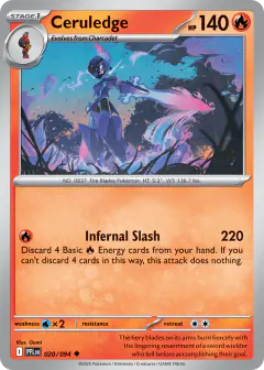 Ceruledge 020/94 Uncommon card from Phantasmal Flames