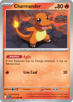 Charmander 011/94 Common card from Phantasmal Flames