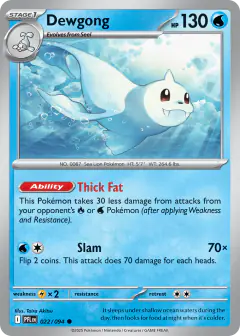 Dewgong 022/94 Common card from Phantasmal Flames