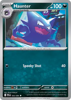 Haunter 055/94 Uncommon card from Phantasmal Flames