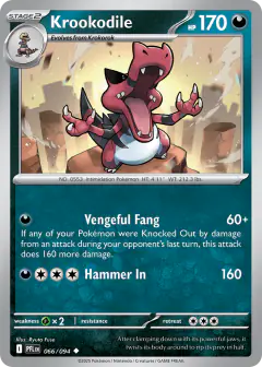 Krookodile 066/94 Uncommon card from Phantasmal Flames