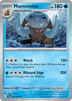 Mamoswine 025/94 Uncommon card from Phantasmal Flames