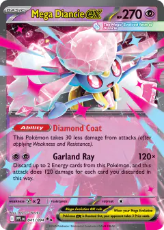 Mega Diancie ex 041/94 Double Rare card from Phantasmal Flames