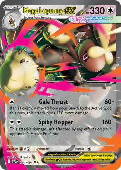 Mega Lopunny ex 084/94 Double Rare card from Phantasmal Flames