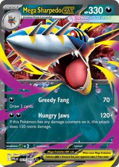 Mega Sharpedo ex 061/94 Double Rare card from Phantasmal Flames