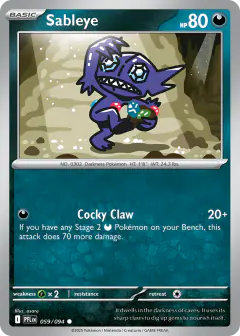 Sableye 059/94 Common card from Phantasmal Flames